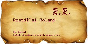 Rostási Roland névjegykártya